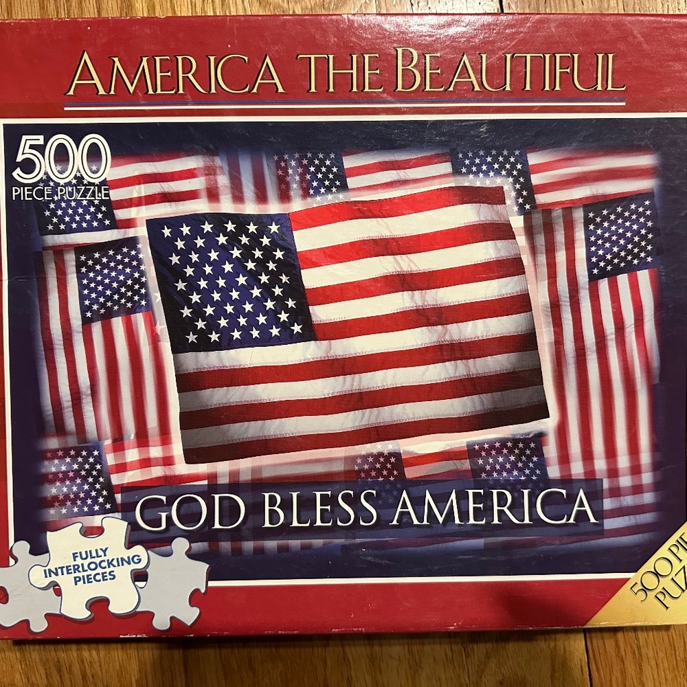 America the Beautiful God Bless America 500 Piece Puzzle by H.E. Harris